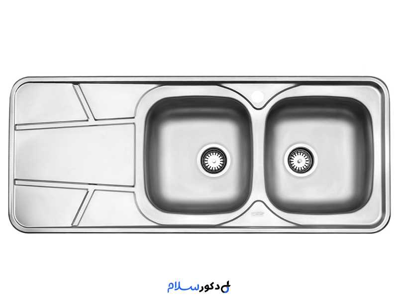 سینک دو لگنه نیمه فانتزی 217 توکار استیل البرز